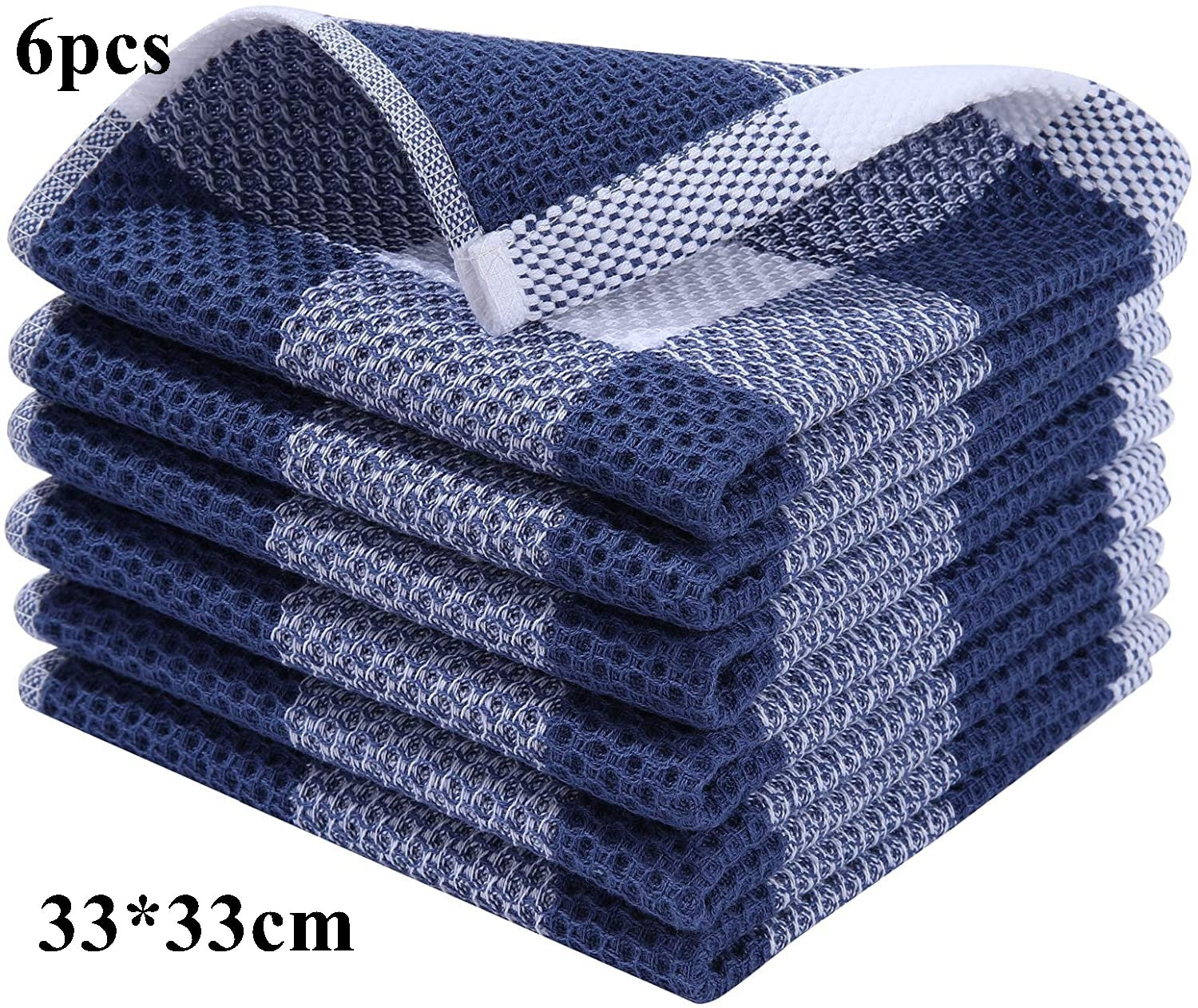 Homaxy 4/6Pcs Cotton Dishcloth Ultra Soft Absorbent Kitchen Towel