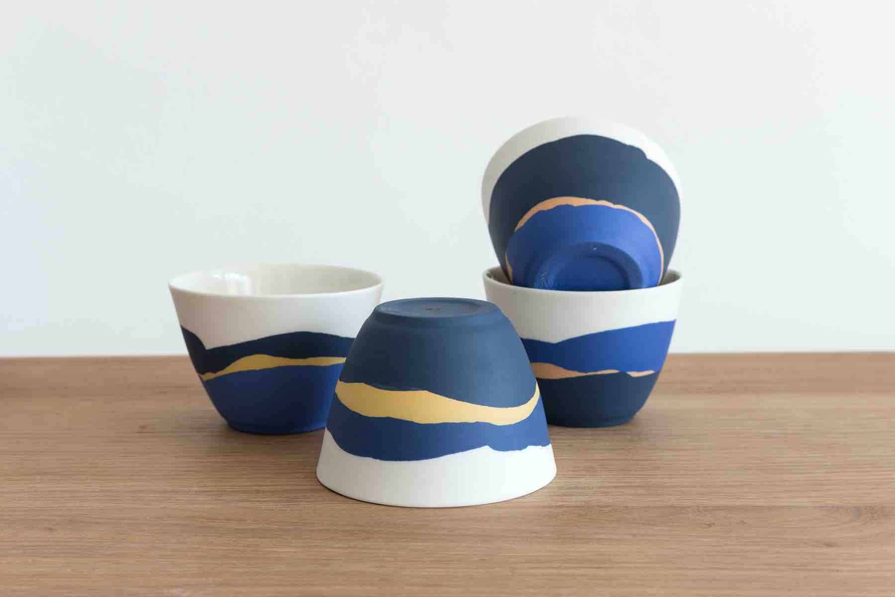 Tasses en porcelaine par Élodie Tanguy Céramique
