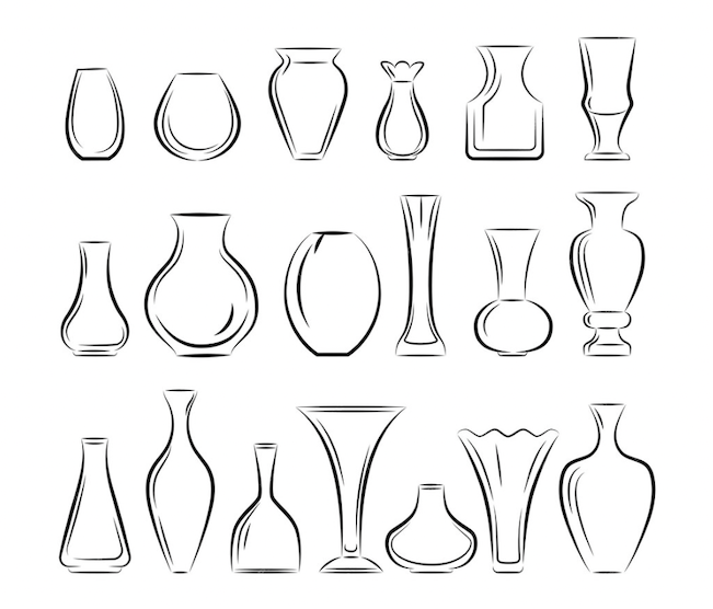 Différentes formes de vases