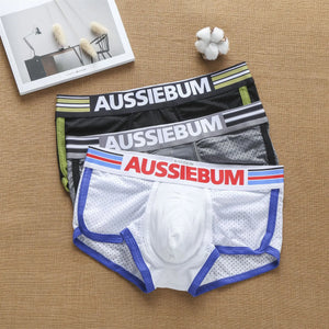 Aussiebum men's boxers pure cotton mesh fashionable youth underwear student underpants - For The Gay - Aussiebum Underwear