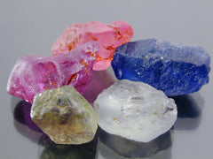 rough multicoloured sapphires