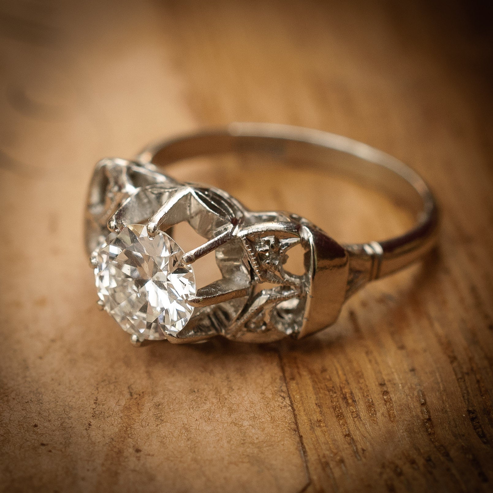 So Decadent Vintage Art Deco Diamond Engagement Ring Fetheray