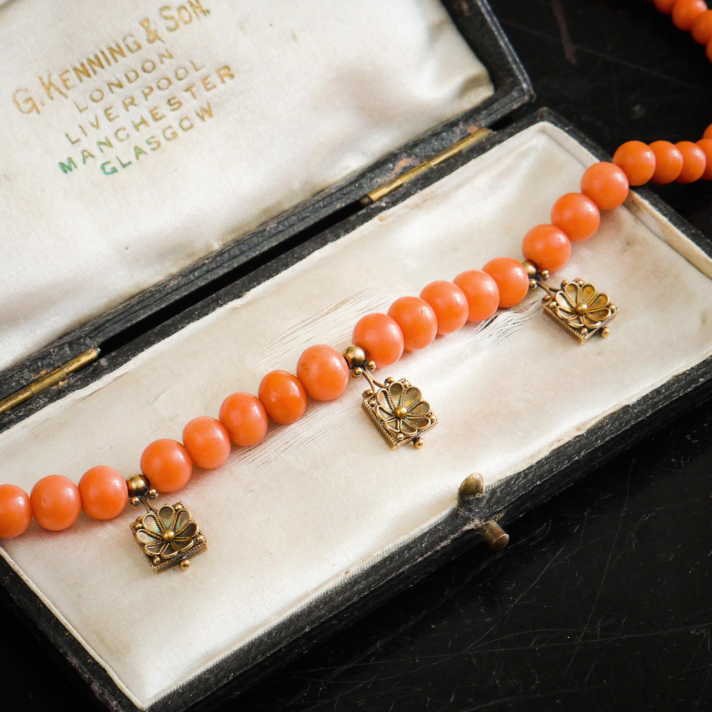 victorian coral necklace