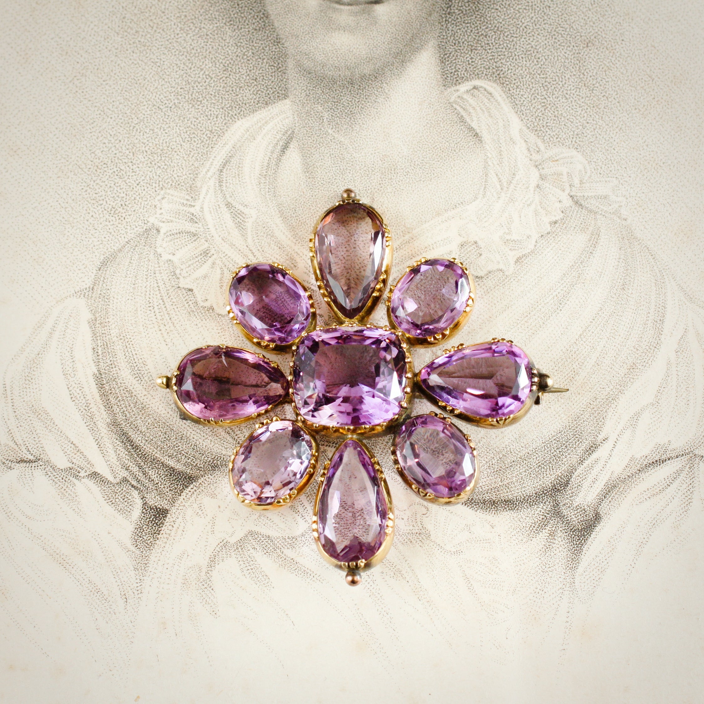 amethyst brooch