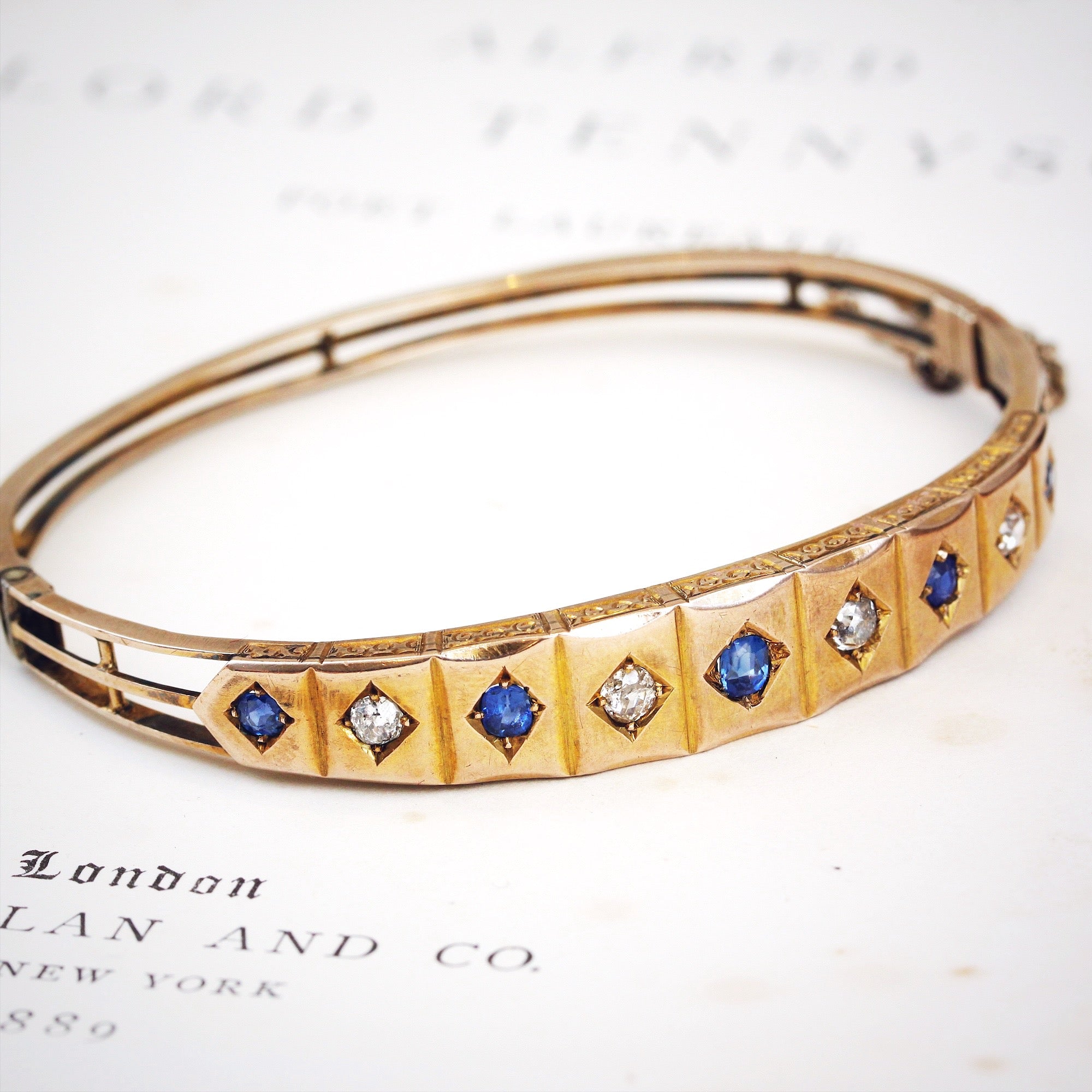 sapphire and diamond bangle bracelet