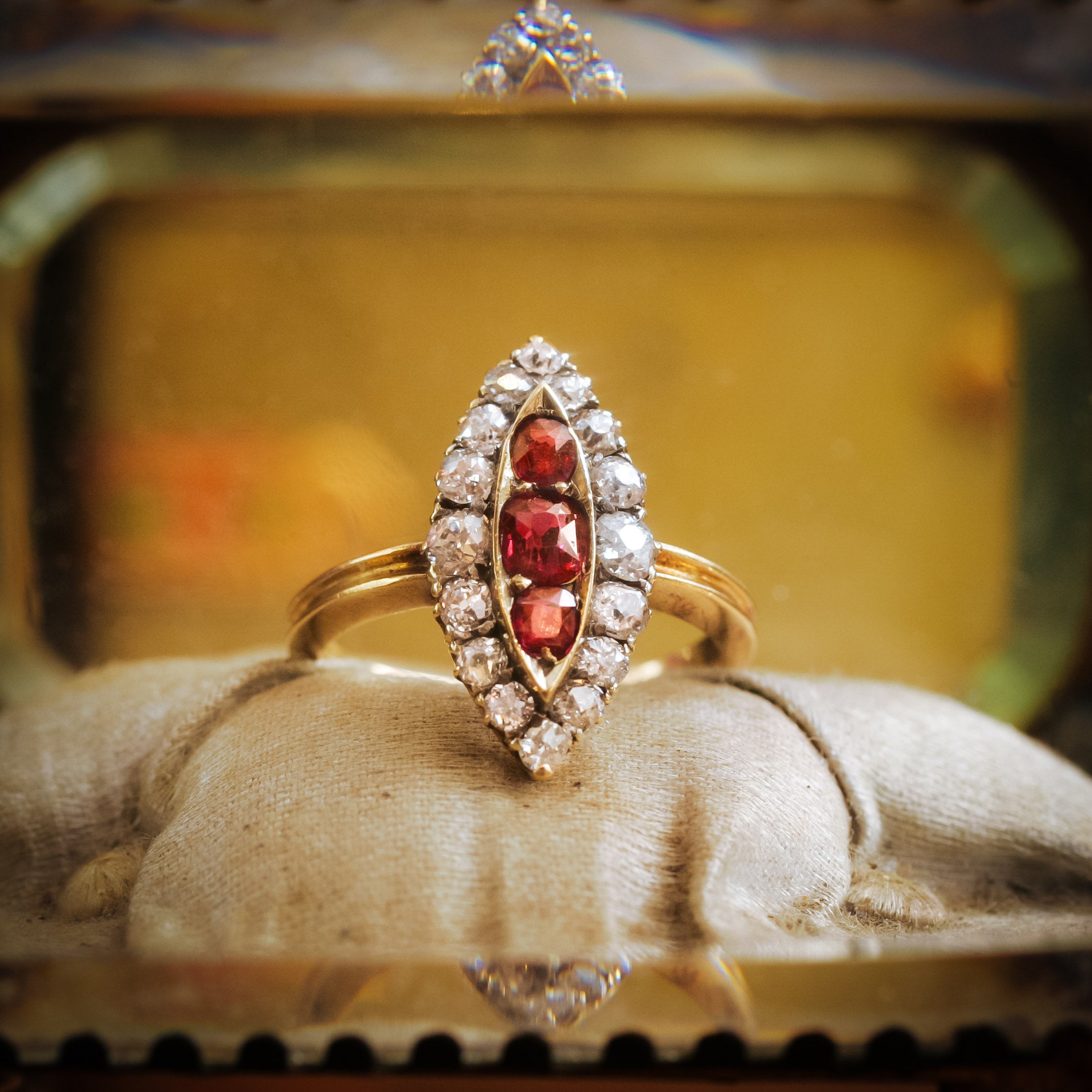 Nicely Nostalgic Antique Navette Ruby 