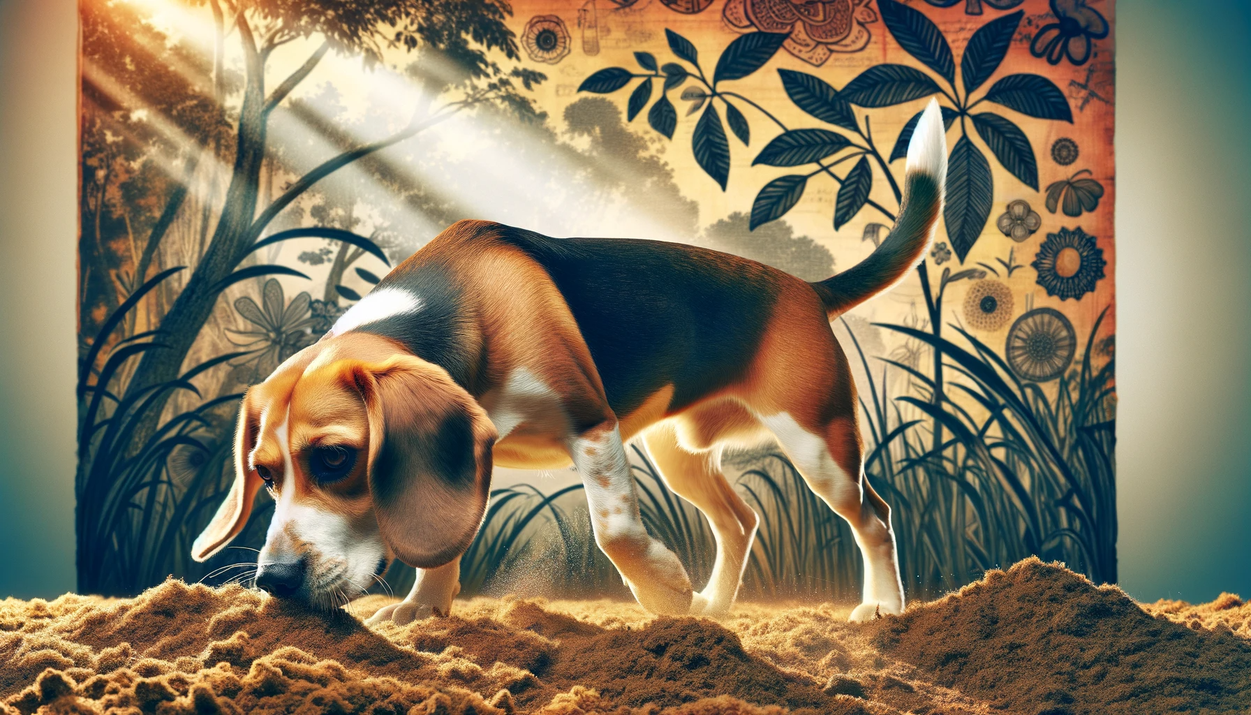 Beagador on a secret mission - sniffing around