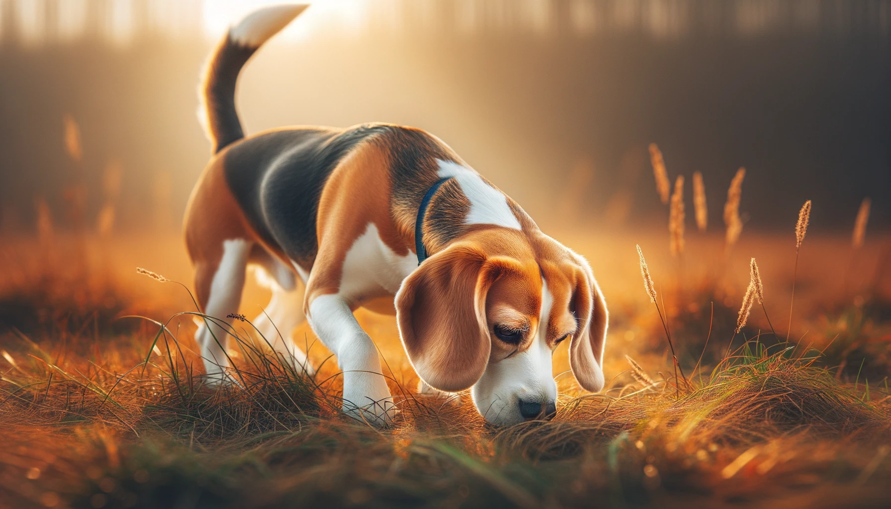 Beagle Lab Mix (Beagador) sniffing the ground