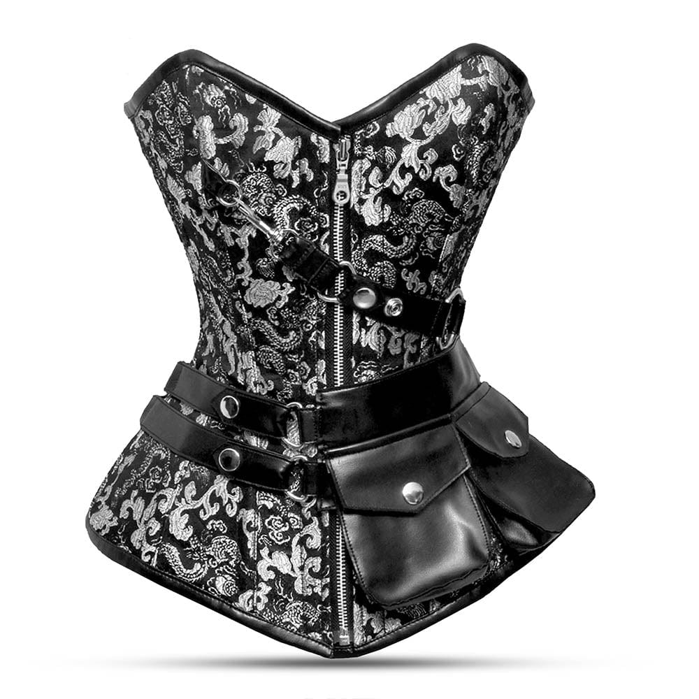Shiny White Over Bust Corset - Laced Corset – Miss Leather Online