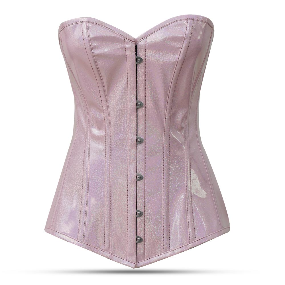 Pink PVC corset top - Under Bust Corset – Miss Leather Online