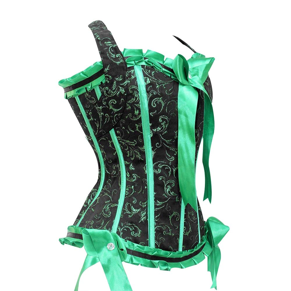  Corset Top Green Corsets Green Corset Tops For Women Black  And Green Corset Bustier Burlesque Corset Green And Black Size XS