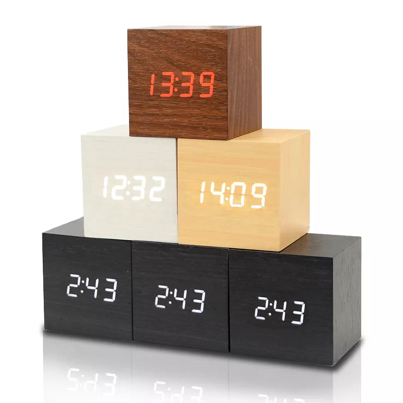 3-in-1 Minimalistic Wooden Clock