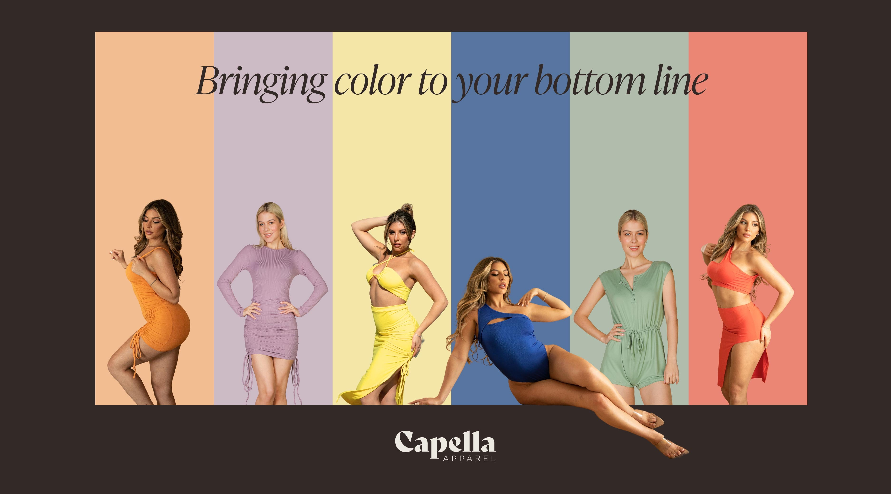 Eslogan de Capella Apparel Aportando color a sus resultados