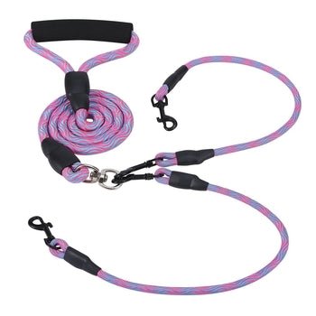 Double Dogs Leash No-Tangle Dogs Lead Reflective Dogs Walking Leash - Taplike product image