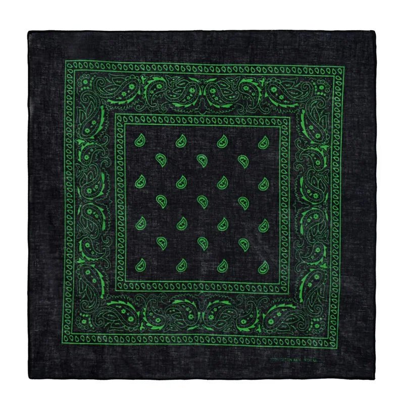 Bandana Noir en Coton avec Imprimé - - L'Atelier du Foulard