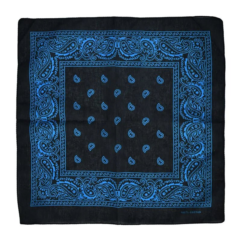 Bandana Noir en Coton avec Imprimé - - L'Atelier du Foulard