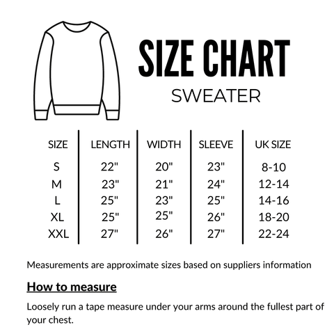 Sweater Size chart