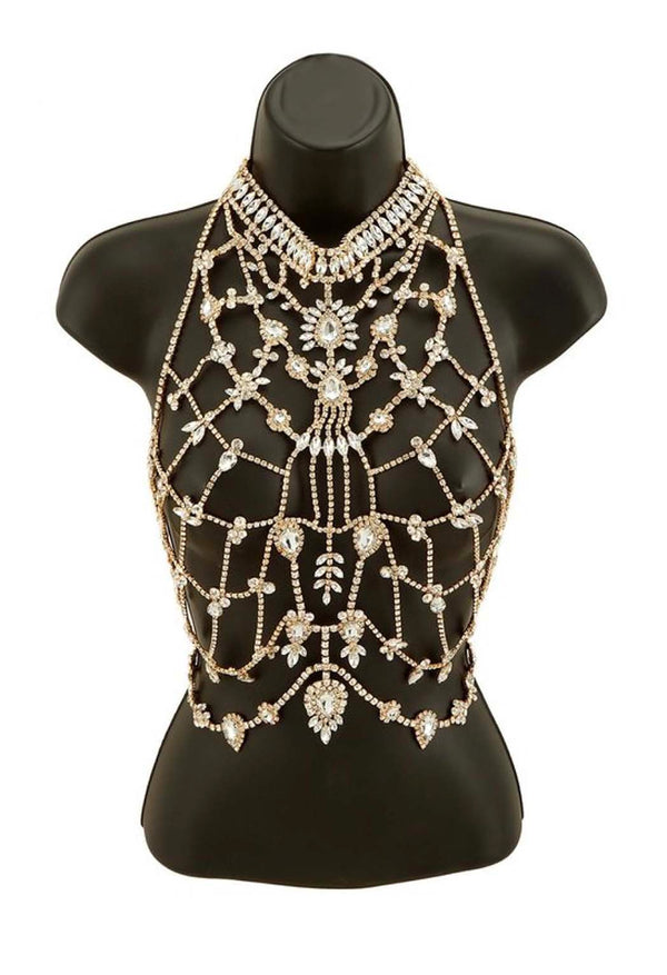 Rhinestone Statement Body Chain in Silver – Sew Trendy Accessories