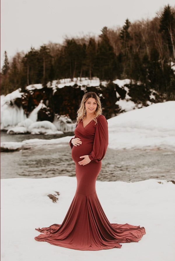 Jessica Gown • Fitted Maternity Gown • Slim Fit Maternity Gown • Sweet –  Pinkstar Maternity Couture