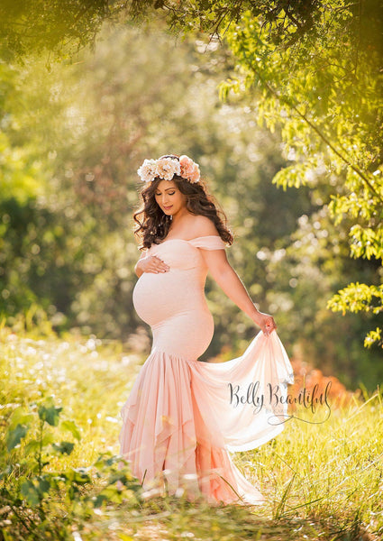 Samantha Gown • Sweetheart Lace And Chiffon Pregnancy Dress • Fitted C 