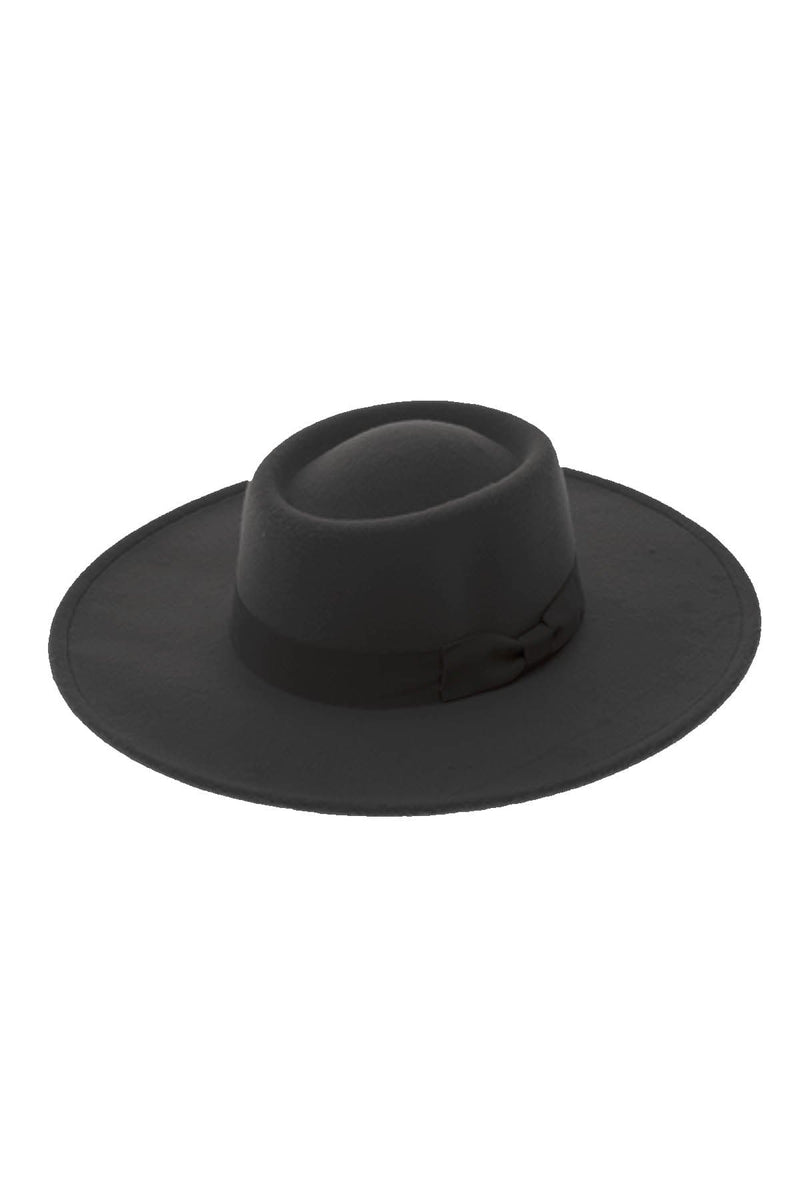 black boater hat