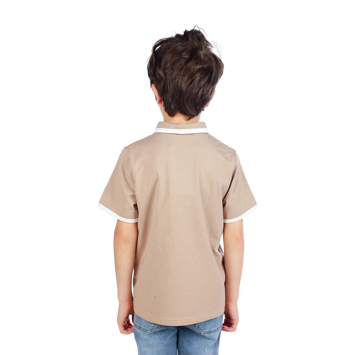 قميص بولو كلاسيكيي متباين الألوان للأولاد