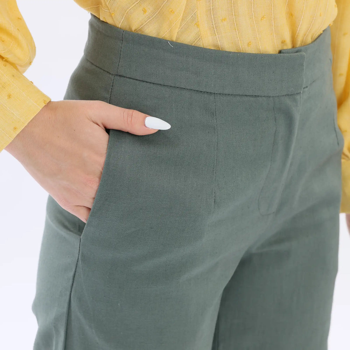 Wide-Leg Linen Pants For Women