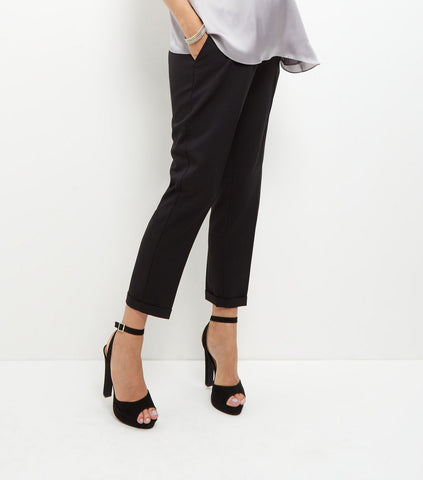 smart over the bump black work casual trousers for pregnancy