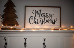 lighted rope garland used as christmas decorations on mantle