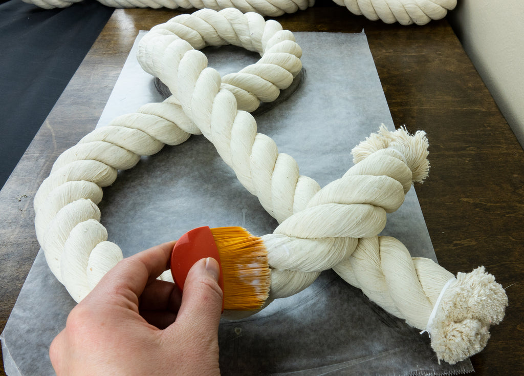 Gluing DIY Rope Letter