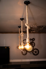 lighted hanging rope decor