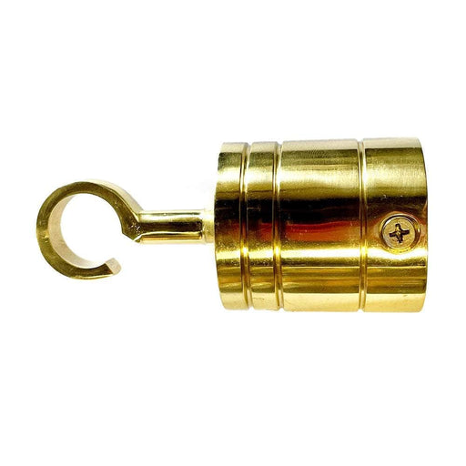 BRASS END CAP WITH HOOK FOR ROPE - MATT SILVER