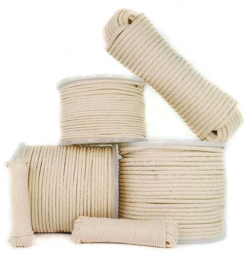 100 ft Heavy Duty Braided Cotton Rope Clothesline #6 1/4 6 mm Multi Purpose Home Boat Camping Ivory
