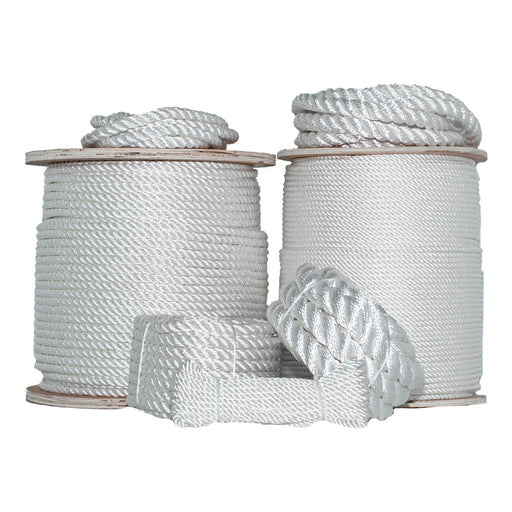 SGT KNOTS Solid Braid Dacron Polyester - Durable Flag Pole, Halyard Rope  for Sailboats, Flag Flying (1/4 x 40ft, White)