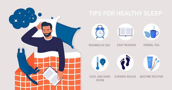 Infographic show tips for healthy sleep