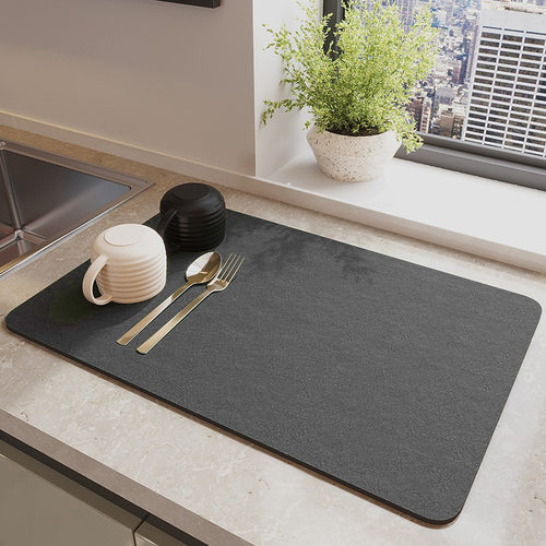 Sofort Dish Drying Mat for Kitchen Counter, Gold White Marble Dish Drying  Pad with Non-slip Rubber Backed, Super Absorbent Drying Mats for Dish Rack