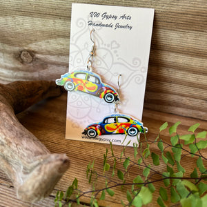 Tie Dyed Bug Earrings - VW Gypsy