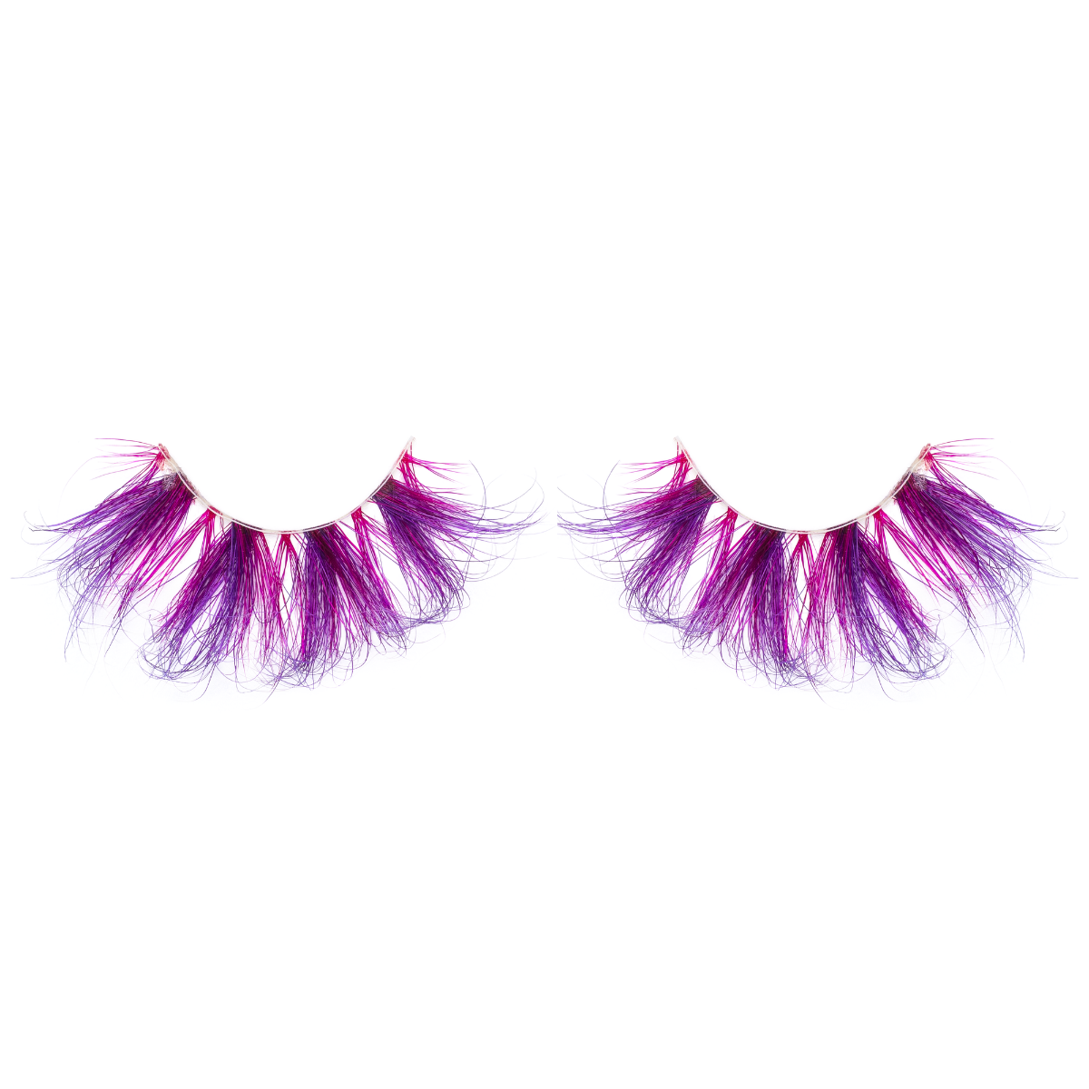 stardust colored mink lashes hot pink and purple false eyelashes stardust