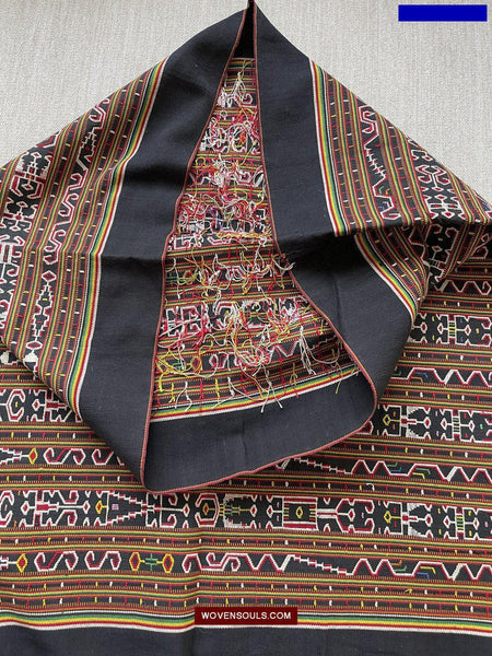 210 Rare Vintage Woven Sungit Skirt from Borneo with Human Consummation motif-WOVENSOULS-Antique-Vintage-Textiles-Art-Decor