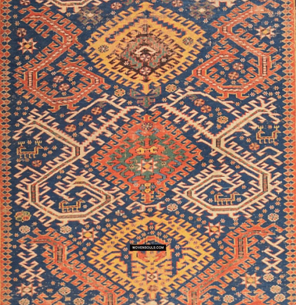 Antique Caucasian Dragon Sumac Soumac Rug