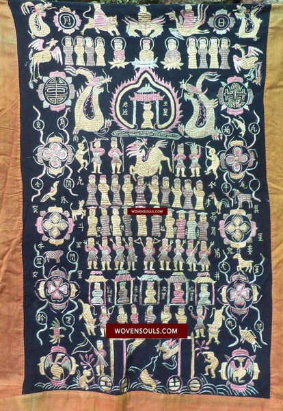 1058 Antique Yao Shaman Dragon Robe-WOVENSOULS-Antique-Vintage-Textiles-Art-Decor