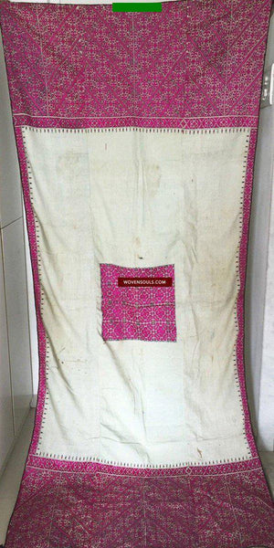 1066 Outstanding Antique Bridal Shawl from Swat Valley with Likni work-WOVENSOULS-Antique-Vintage-Textiles-Art-Decor