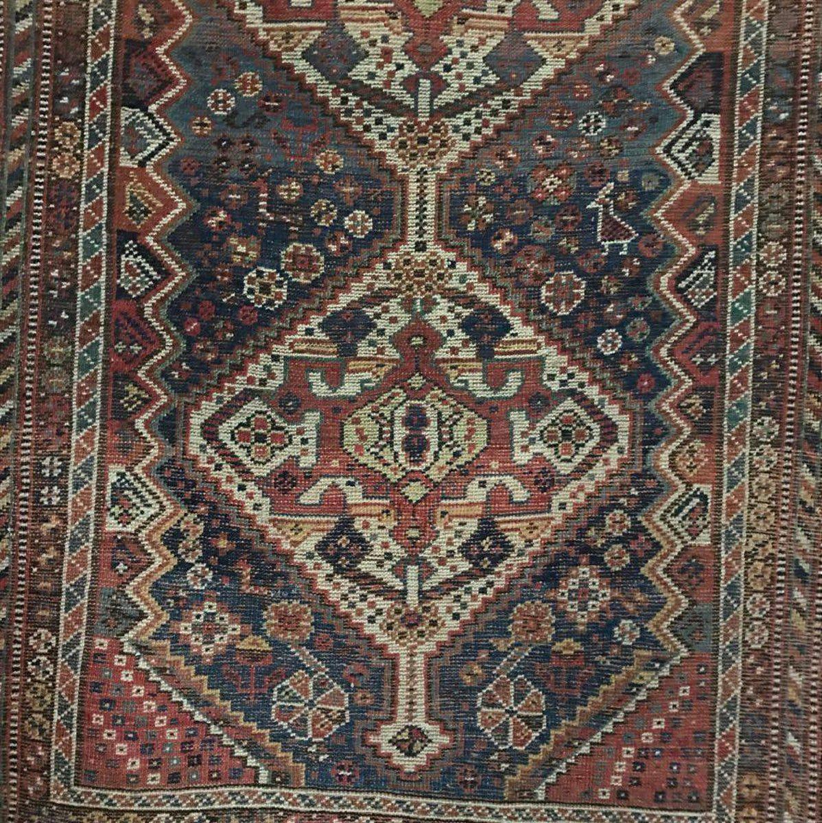 1074 Antique Qashqai Rug - as Wall Art - Gallery 2 - WOVENSOULS