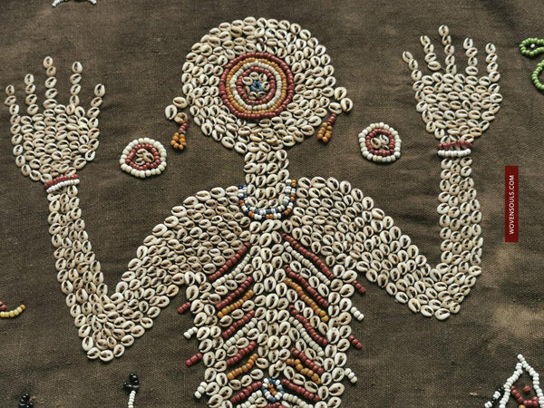 1144 Superb Old Sumba Ceremonial Weaving with Shells & Beads Lau Wuti Kau-WOVENSOULS-Antique-Vintage-Textiles-Art-Decor