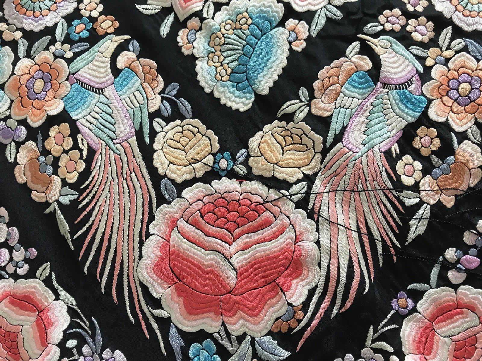 1152 Antique Double Sided Embroidery Manila Manton - Cantonese ...