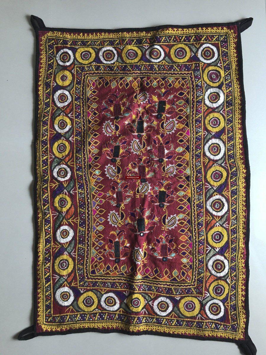 1174 Vintage Ghodiyu Cradle Cloth Embroidery Indian Textile Art