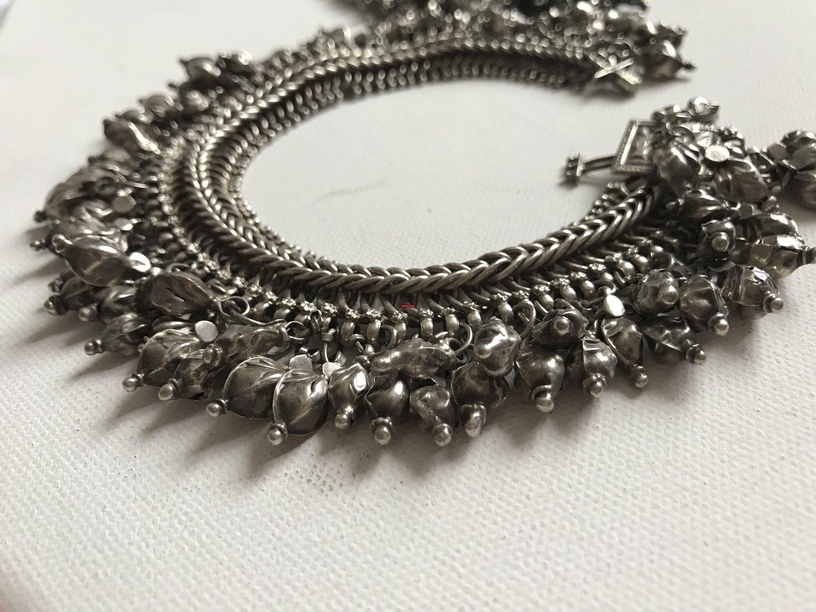 1201 Old Silver Anklets Payal with Uniquely shaped bells - Indian ...