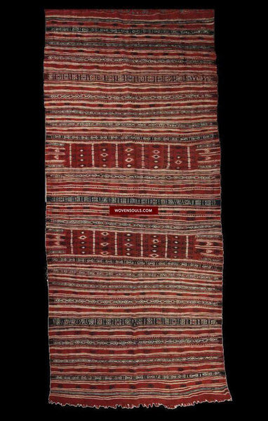 1321 Antique Tunisian Mushtia Mouchtiya Shawl - Textile Art Masterpiece-WOVENSOULS-Antique-Vintage-Textiles-Art-Decor