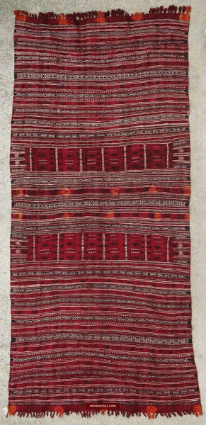 1410 Antique Tunisian Mushtia Mouchtiya Shawl - Textile Art Masterpiece-WOVENSOULS-Antique-Vintage-Textiles-Art-Decor