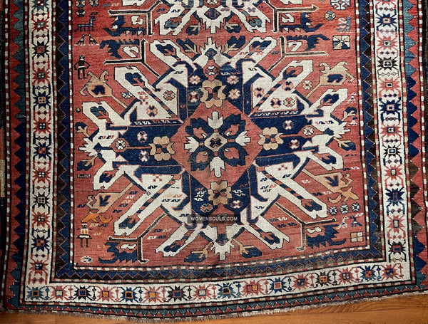 1672 Antique Chelaberd Eagle Kazak Rug